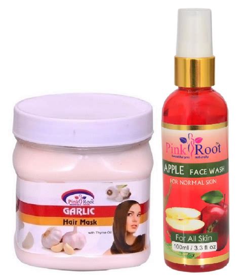 pink root garlic mask 500 with apple face wash 100 ml pack of 2 buy