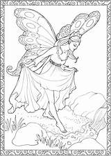 Fairies Fadas Enchanted Butterfly Dover Fada Desenho Colorear Publications Feen Doverpublications Atividadesparaprofessores Elfen sketch template