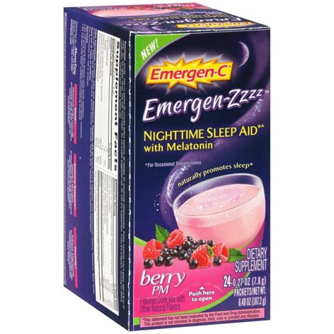 pack emergen  emergen zzzz nighttime sleep aid  melatonin drink mix berry pm  ea