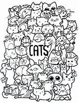Doodle Cute Coloring Pages Doodles Cat Choose Board sketch template