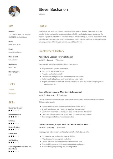 general laborer resume template guided writing resume examples