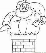 Santa Chimney Coloring Going Claus Pages Christmas Coloringpages101 Kids Online sketch template