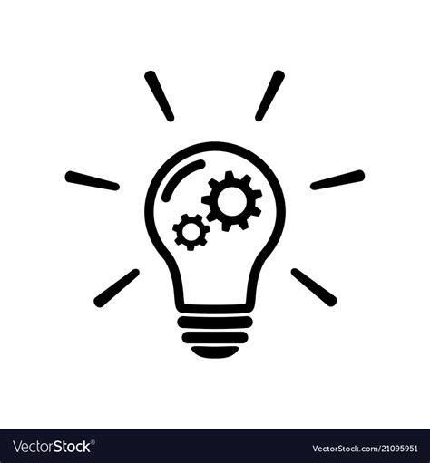 innovation concept icon light bulb  gear sign vector image