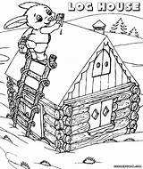 Log Cabin Drawing Getdrawings Coloring Pages sketch template