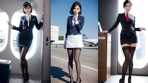 4k ai art ai 룩북lookbook 스튜어디스 패션쇼 airline flight attendant fashion show