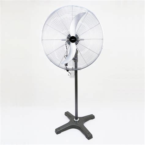 gold lux   industrial stand fan  speeds grey