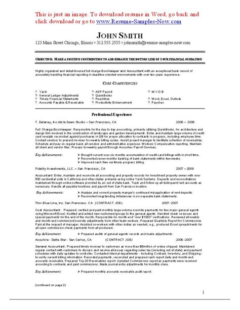 bookkeeping resume samples db excelcom