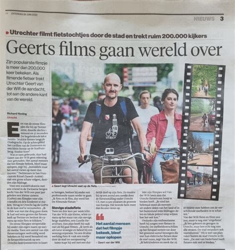 interview ad utrechts nieuwsblad de filmende fietser