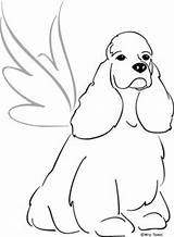 Spaniel Cocker American Dog Coloring Tattoos Save sketch template
