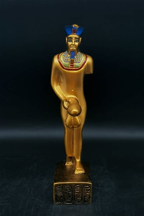 egyptian statue  god min god  fertility   egypt etsy