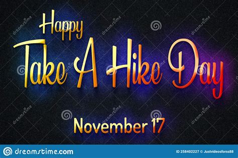 happy take a hike day november 17 calendar of november retro text
