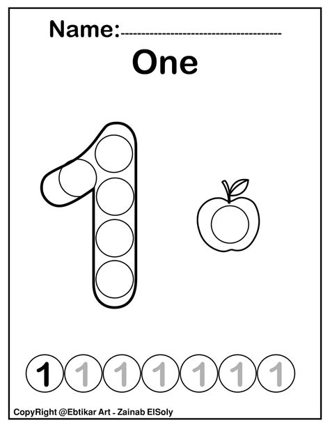set   numbers count apples dot marker activity coloring pages