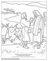 Jesus Miracles Coloring Pages Printable Getcolorings Color Heals Print Lepers sketch template