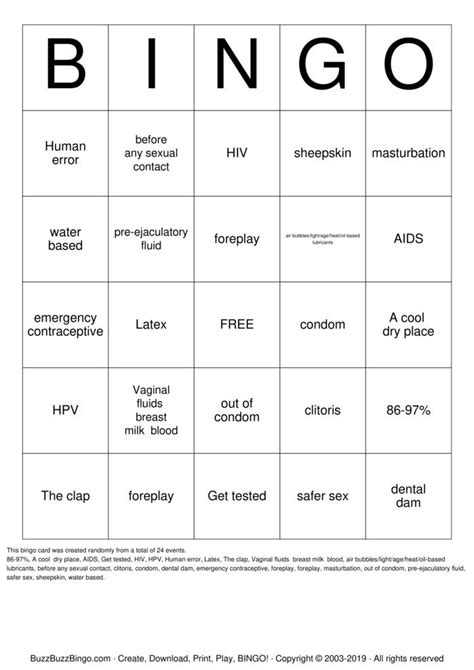 Sex Bingo Cards To Download Print And Customize Free Download Nude