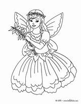 Fairy Dress Flower Coloring Pages Color Online Hellokids Print sketch template
