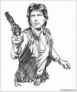Han Solo Pages Coloring Drawing Wars Star Marten Story Painting Drawings Printable Paintingvalley sketch template