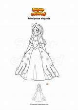 Colorare Principessa Elegante Supercolored Disegni sketch template