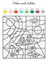 Zahlen Ausmalen Ausmalbild Schule Malvorlage Farben Nummern Kostenlose Vorschulkinder Ostern Datenschutz sketch template