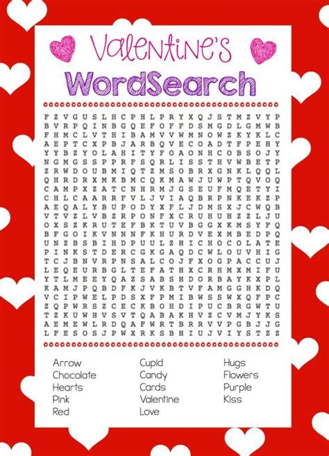 paper plate hearts valentines day craft valentines word search