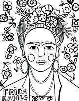 Coloring Frida Kahlo Teacherspayteachers sketch template