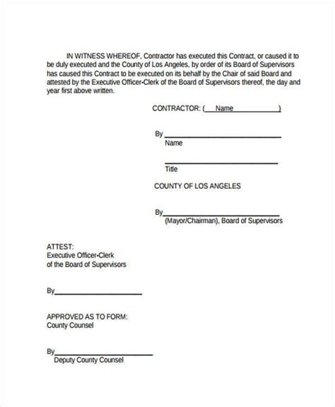 printable business contract template