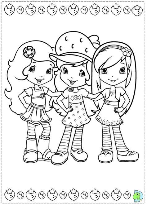 strawberry kiss coloring page coloring pages