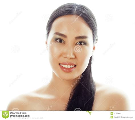 Asian Woman Beauty Face Closeup Portrait Beautiful