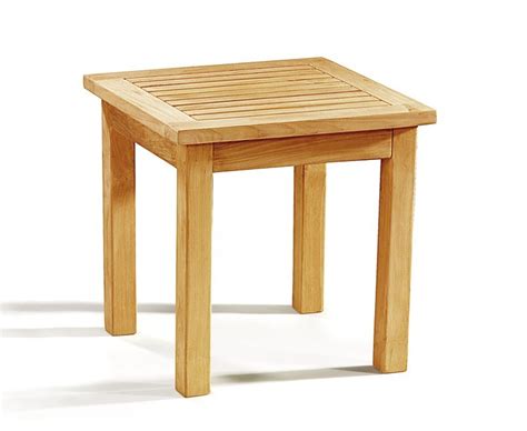 occasional teak square garden side table