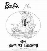 Coloring Barbie Halloween Pages Kids sketch template