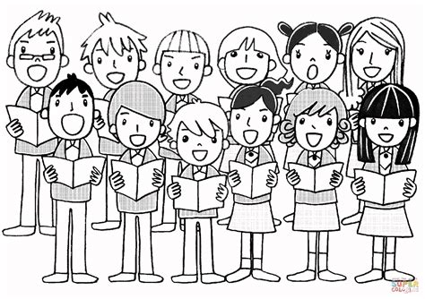 childrens chorus coloring page  printable coloring pages