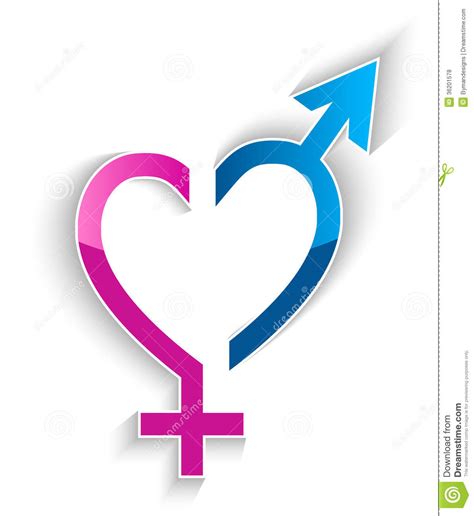 male and female sex symbol heart shape concept royalty