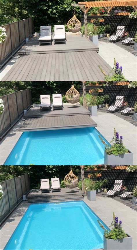 automatic pool cover swimming pools backyard backyard