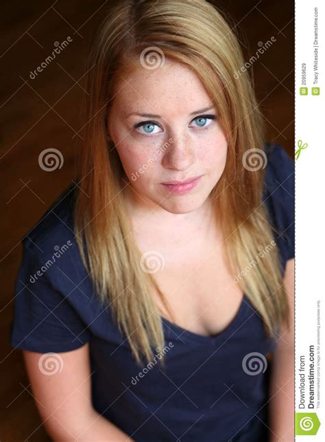 redhead teen girl with freckles stock image image of