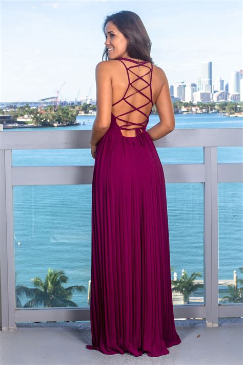 wine wrap dress with strappy back maxi dresses saved by the dress