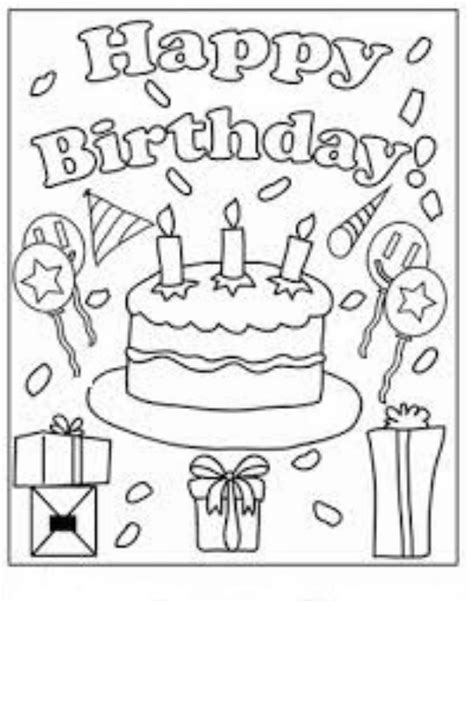 color  birthday card happy birthday coloring pages coloring pages
