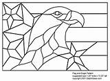 Stained Glass Patterns Eagle Pattern Flag Mosaic Printable Intarsia Delphiglass Patriotic Quilt Windows Designs Bird Visit Via Birds sketch template