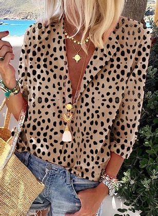 chemises leopard decontracte  manches longues floryday   women blouses fashion