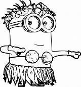 Hula Drawing Minion Coloring Pages Clipartmag sketch template