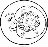 Sun Moon Coloring Pages Getcolorings Earth Source Rocket Mandala Comets Saturn Planets Space Cartoon Stars Other Style sketch template
