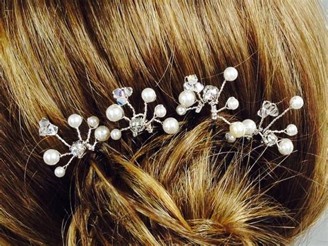 Bridal Hair Pins Set Of 4 Wedding Hair Accessories Etsy
