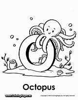 Octopus Coloring Printable Pages Letter Coloringpages Preschool Colouring Alphabet Crafts Activities Library Clipart Coloringhome sketch template