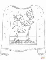 Sweater Coloring Christmas Ugly Pages Santa Colouring Template Sweaters Reindeer Printable Sheets Cardigan Templates Kids Choose Board sketch template