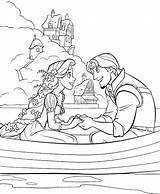 Rapunzel Coloring Pages Tangled Disney Princess Flynn Boat Beautiful Rider Sheets Getcolorings Kids Dating Color sketch template