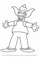 Simpsons Krusty Clown Draw Drawing Step Sketch Coloring Pages Para Simpson Cartoon Dibujos Drawingtutorials101 Drawings Characters Los Family Tutorials Color sketch template