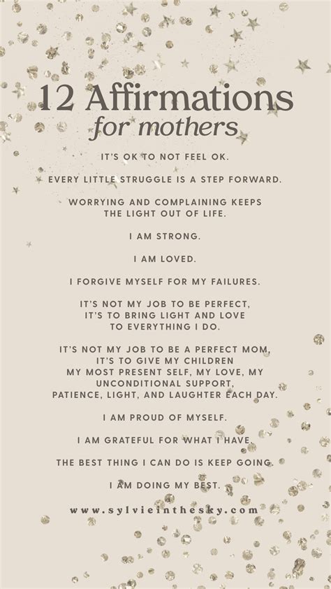 affirmations for mothers life and style sylvie in the sky mom