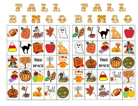 printable fall bingo cards     pictures