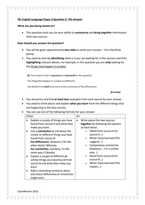 aqa english language gcse paper  question  revision  uk