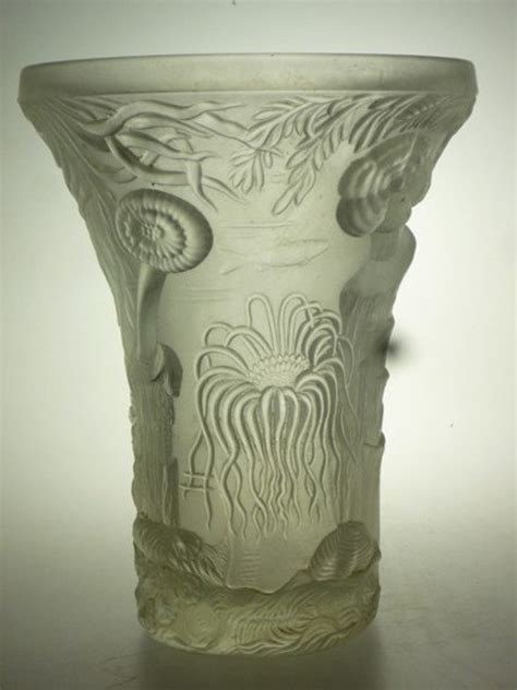 Czech Antique Art Deco Glass Vase Barolac Inwald By Czechartglass