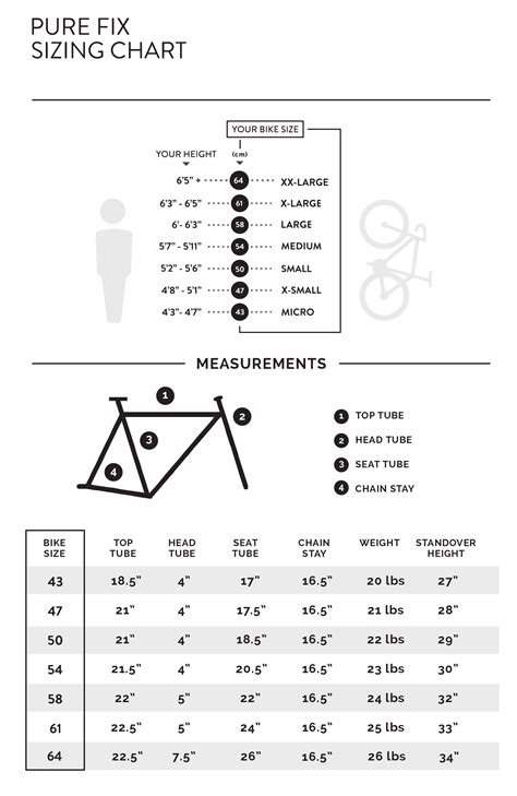 sizing chart pure cycles
