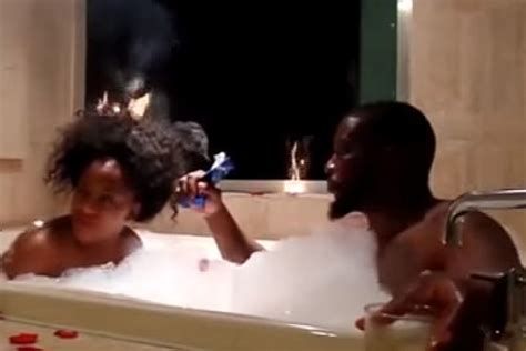 couple s sexy hot tub time ends with wife s hair on fire